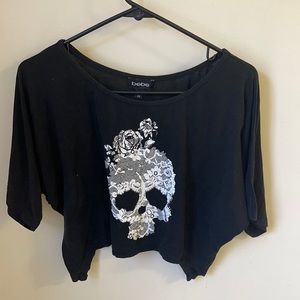 Bebe skull crop top